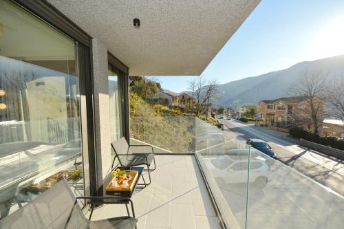 a balcony with a view of a street from a house at Solaris Lux Apartments in Kotor