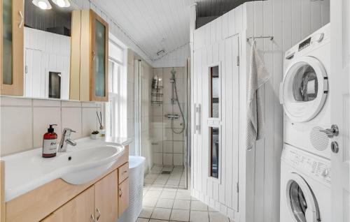 Hejls的住宿－3 Bedroom Cozy Home In Hejls，一间带水槽和洗衣机的浴室