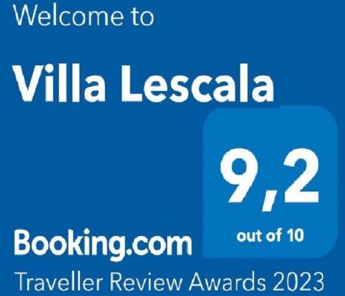 ブライにあるVilla Lescalaの携帯電話のスクリーンショット(ヴィラのエスペリアへのテキストウェルカム付)