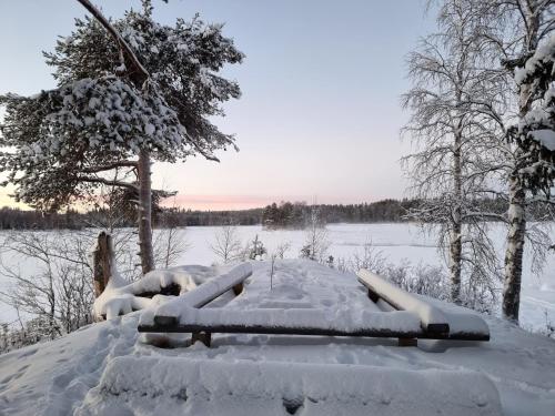 Cozy house in heart of Swedish Lapland v zimě