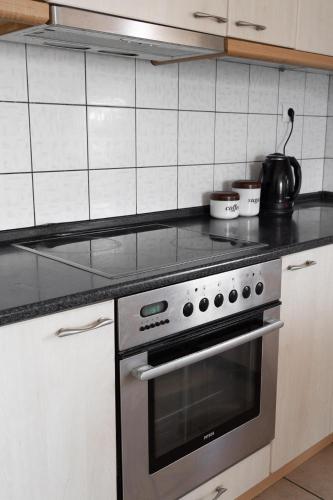 Kuchyň nebo kuchyňský kout v ubytování Deluxe Apartment LA