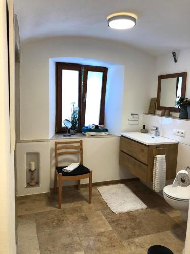 Ένα μπάνιο στο Ferienwohnung 3 Rinser