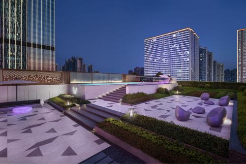 a view of a city skyline with tall buildings at W Changsha in Changsha