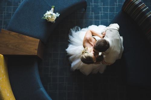 a bride and groom in the process of their wedding at Delta Hotels by Marriott Victoria Ocean Pointe Resort in Victoria
