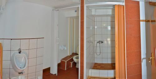 a bathroom with a urinal and a toilet at Camping Silva in Ljutomer