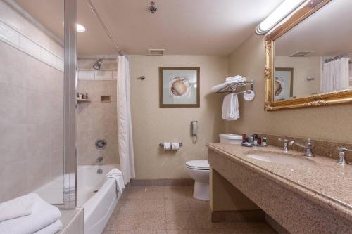 y baño con lavabo, aseo y ducha. en Sacramento Marriott Rancho Cordova, en Rancho Cordova