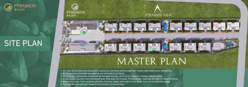 a site plan of a master plan at pyramida studio in Qaryat ash Shamālī