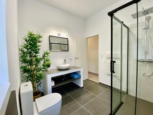 Koupelna v ubytování Appartement Monica