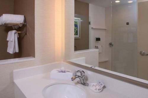 y baño con lavabo y espejo. en Fairfield Inn & Suites by Marriott Richmond Ashland en Ashland