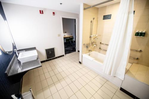 y baño con bañera, ducha y lavamanos. en Fairfield by Marriott Inn & Suites Washington Casino Area, en Washington