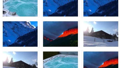 a collage of different photos of a mountain at Romantisches Plätzchen in der Natur in Grindelwald