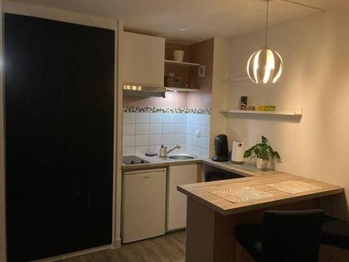 a kitchen with a sink and a counter top at Cozy'Nest in Brest