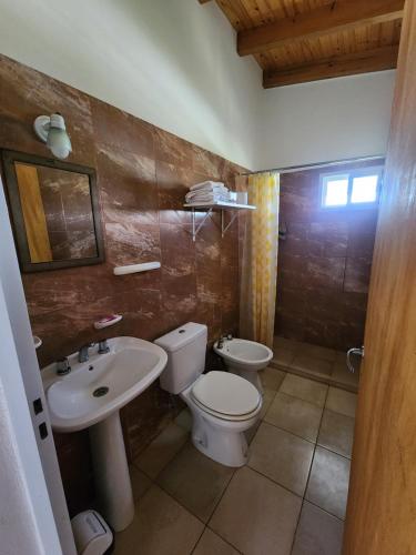 ビージャ・ルミパルにあるComplejo Cielo Azulのバスルーム(トイレ、洗面台付)