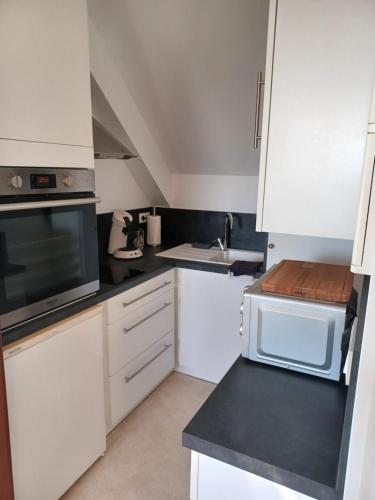 Kuchyň nebo kuchyňský kout v ubytování Joli Appartement avec vue sur la Baie