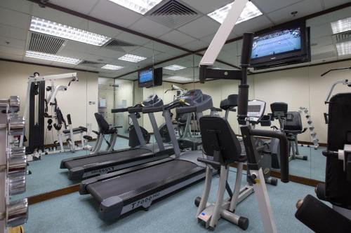 a room filled with lots of different types of equipment at Rosedale Hotel Hong Kong in Hong Kong