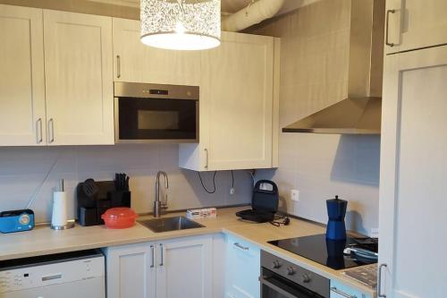 Dapur atau dapur kecil di Te encantará este duplex en Cóbreces