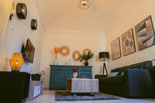 Χώρος καθιστικού στο Appartement cosy idéal pour 2 personnes à Aubenas