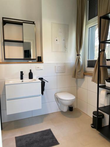 Ένα μπάνιο στο Ferienwohnung Horloffblick