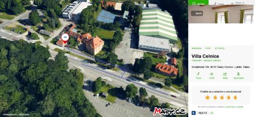 Letecký snímek ubytování Villa Celnice