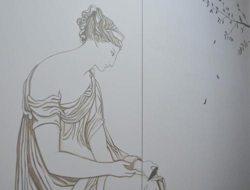 a drawing of a woman in a dress at HURZ - giardino sannita in Pietrelcina
