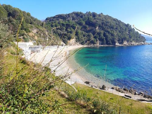 - une vue sur la plage au bord de l'eau dans l'établissement Welcome Migliarina 2, à La Spezia