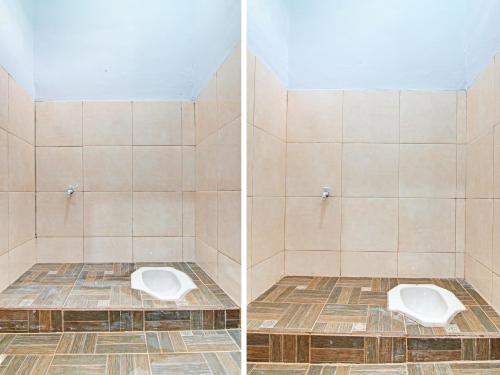 2 Bilder eines Badezimmers mit WC in der Unterkunft SPOT ON 92255 Lucky Guesthouse in Kubang