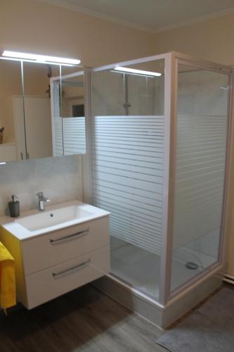 Koupelna v ubytování Ferienwohnung Krümel