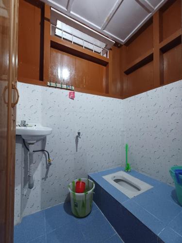 a bathroom with a sink and a toilet at Odyssey Stays Siikhe Lake in Hāpoli