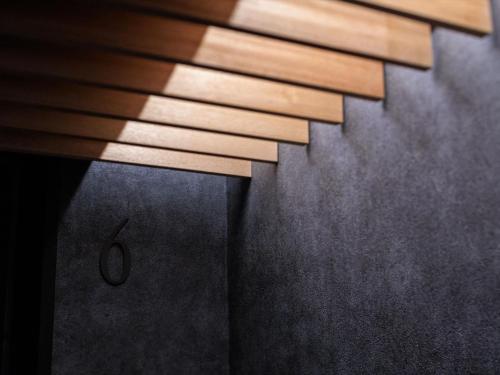 a close up of the number six on a table at Miyako Daiichi Hotel in Miyako Island
