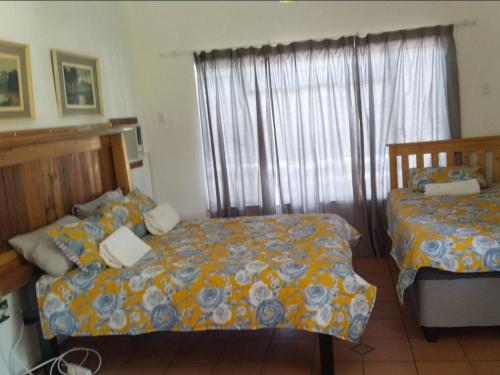 a bedroom with two beds and a window at Royal Karoo Cottage unit 2 in Beaufort West