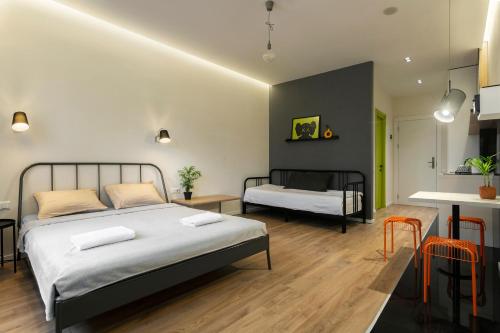 Giường trong phòng chung tại Gudauri Redco