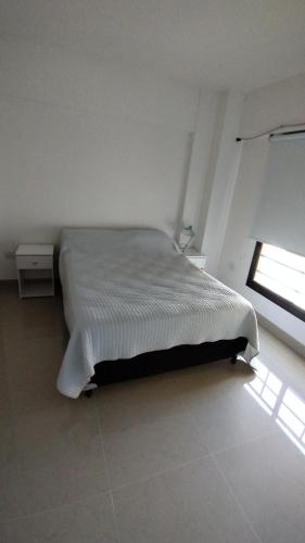 1 dormitorio con 1 cama en una habitación con ventana en Azucena Apart II en Salta