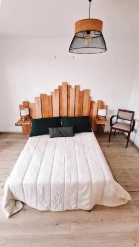 Ein Bett oder Betten in einem Zimmer der Unterkunft T3 refait à neuf /Plage/Centre/Gare/Terrasse/Pkg/wifi