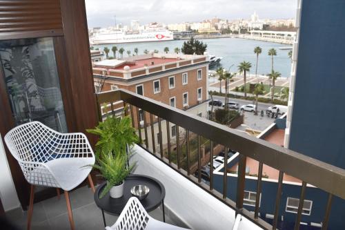 Balkón nebo terasa v ubytování Apartment Port and Beach -Parking-