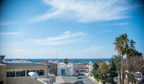 a view of the ocean from a building at Myriama Apartments in Ayia Napa