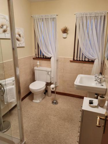 een badkamer met een toilet en een wastafel bij Avalon in Inverness