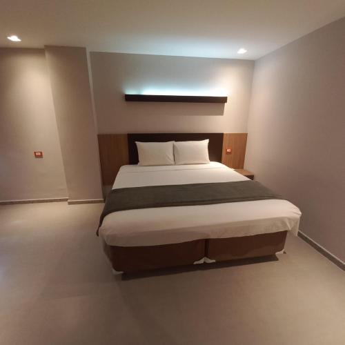 a bedroom with a large bed in a room at HOTEL BRASIL in Boa Esperança