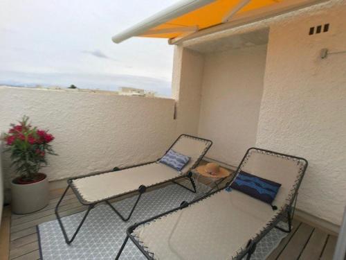 Appartement T3 face à la mer avec terrasse panoramique et parking privé - Le Barcarès