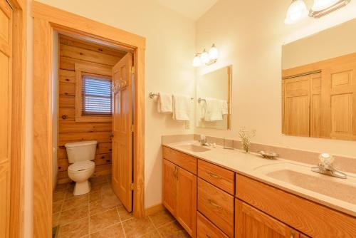 un bagno con un water e un lavandino di Big Bear Cabin a Banner Elk