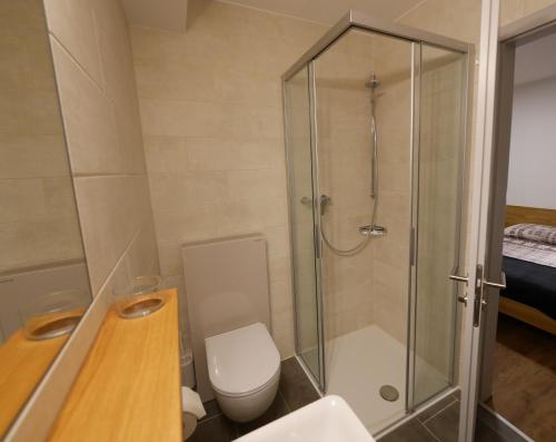 Koupelna v ubytování Bonne Auberge Les Bugnenets