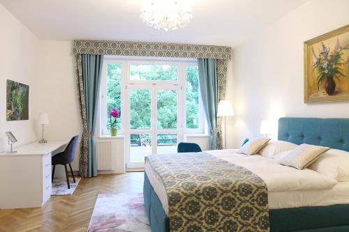Postel nebo postele na pokoji v ubytování Apartmá v srdci Poděbrad