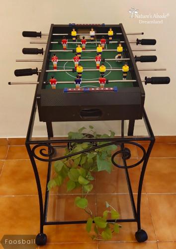 a snooker table with balls on it at Dreamland by Nature's Abode® Villas in Ahmedabad