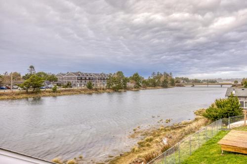 a view of a river from a building at Riveredge Retreat in Seaside