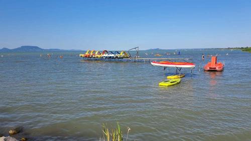 バラトンマーリアフュルドゥーにあるHoliday home in Balatonmariafürdo 19543の大水船群