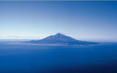 an island in the middle of a large body of water at Wakkanai Grand Hotel in Wakkanai