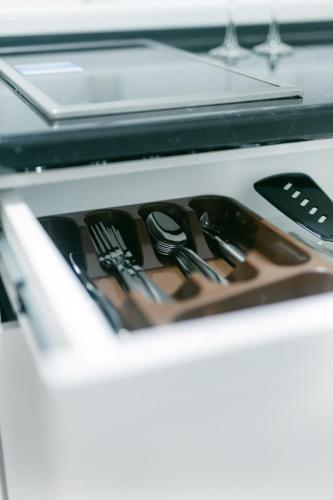 Cuisine ou kitchenette dans l'établissement Backa idila