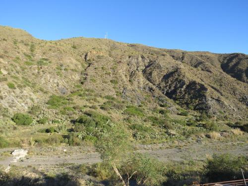 a mountain with a road on the side of it at Pensión Restaurante Venta El Molino in Sopalmo