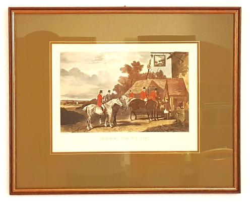 a framed picture of people on horses in a painting at Villa Hoffnung in Bad Elster