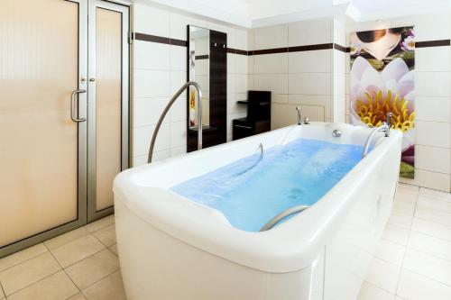皮耶什佳尼的住宿－Ensana Splendid，中间设有大浴缸的浴室