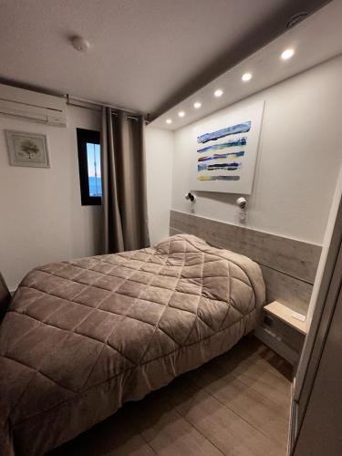 une chambre avec un lit dans une pièce dans l'établissement CANNES VILLA FRANCIA, à Cannes